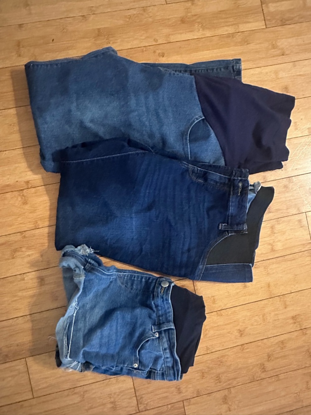 Women's Dark Blue Maternity Denim Jeans & Shorts